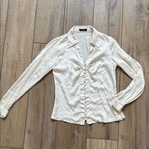 90s Ivory Button-Down Blouse